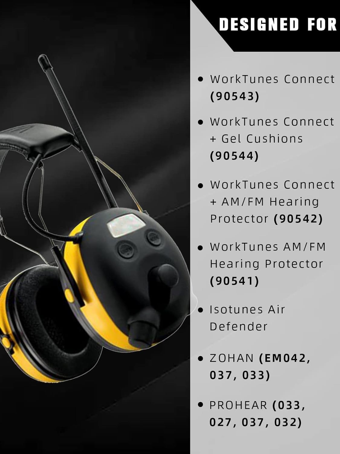 PROHEAR FEP01-1Pair Replacement Foam Ear Pads (Upgraded) for 3M WorkTunes Connec