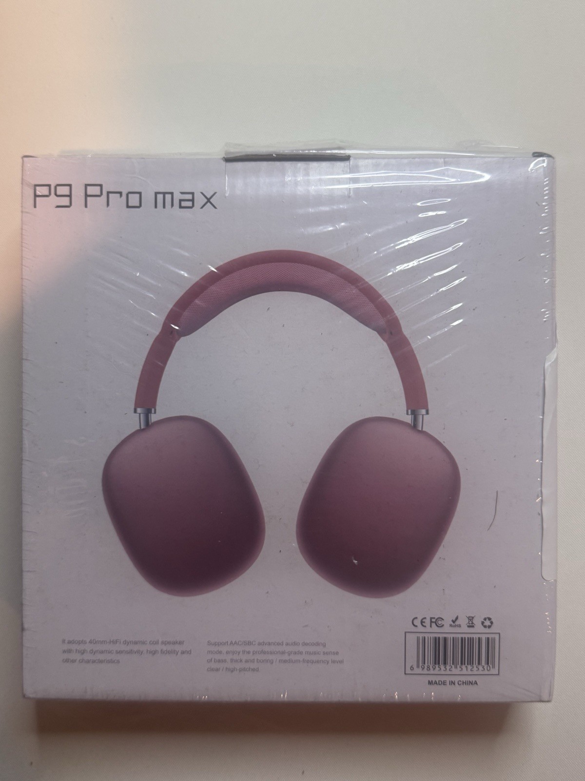New P9 PRO MAX Headphones Noise Cancelling Bluetooth Earphones Red
