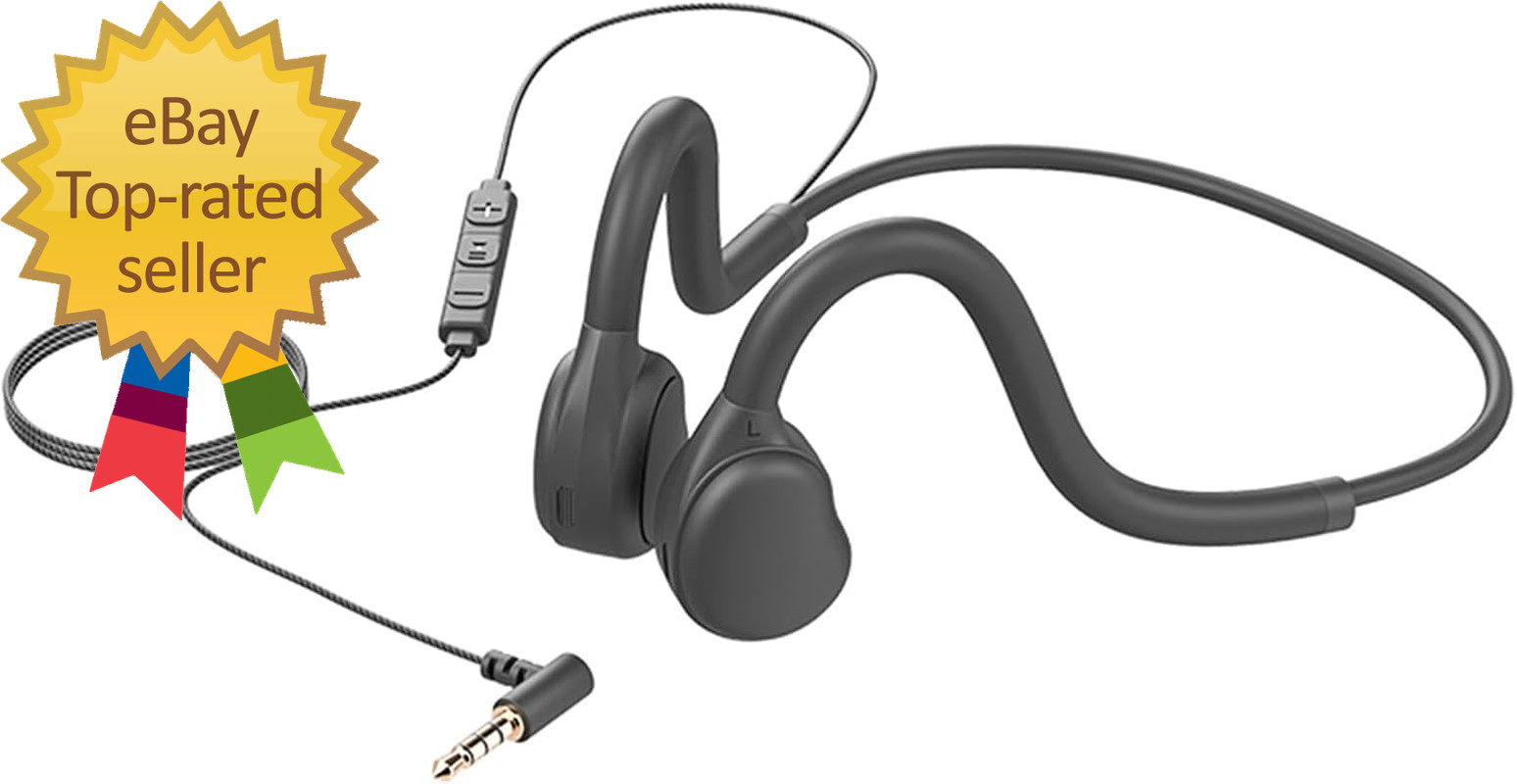 Air Conduction Open Ear Headphones 3.5Mm Wired Headphones & Built-In Microphone