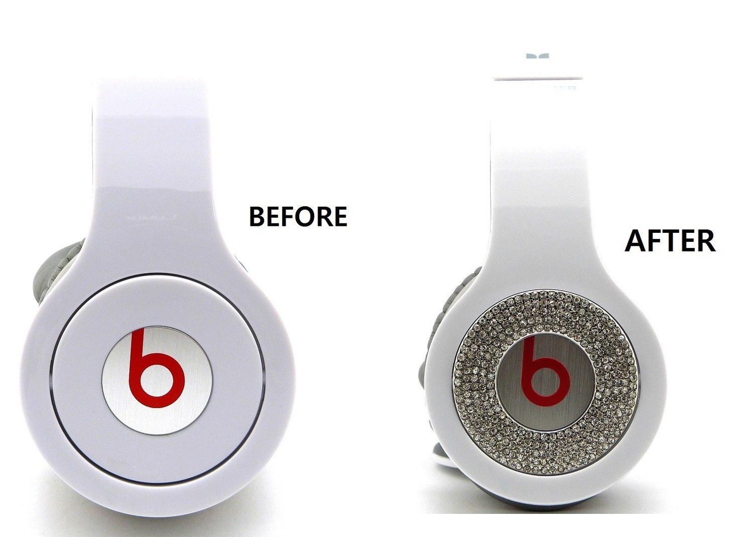 ICED BLING ROUND PIECES ACCESSORY FOR BEATS BY DR.DRE SOLO & HD HEADPHONE