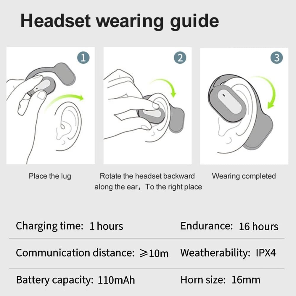 Open Ear Headphones – 120 Days Standby Time – 24H Playtime – Control Music, P…
