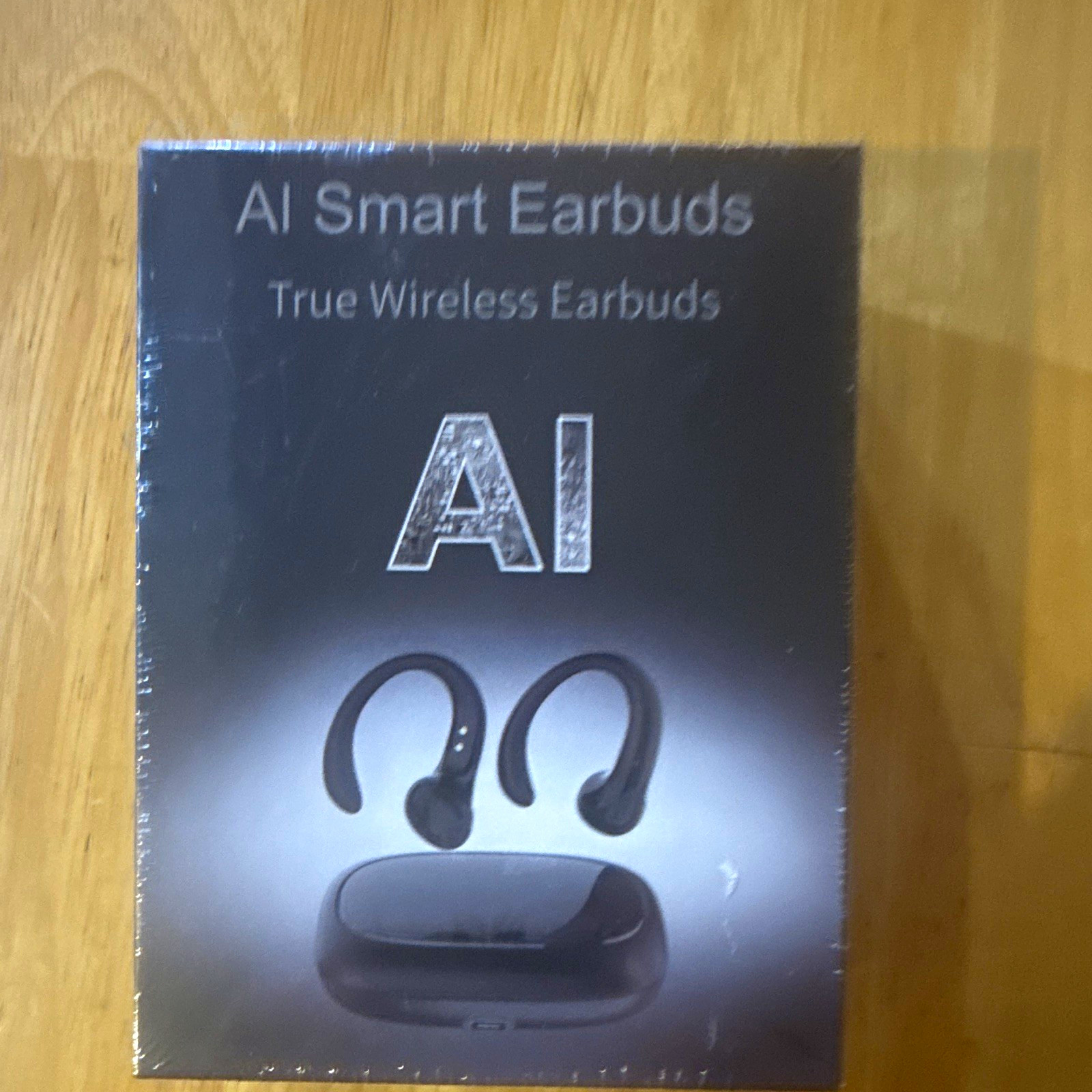 AI Smart Earbuds True Wireless Open-Ear Ear-Hook Bluetooth Touch Mic Black