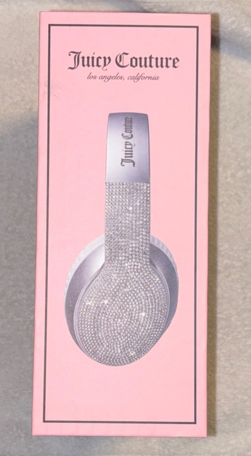 New Juicy Couture Wireless Headphones Bedazzled Gems Pink Bluetooth Electronics
