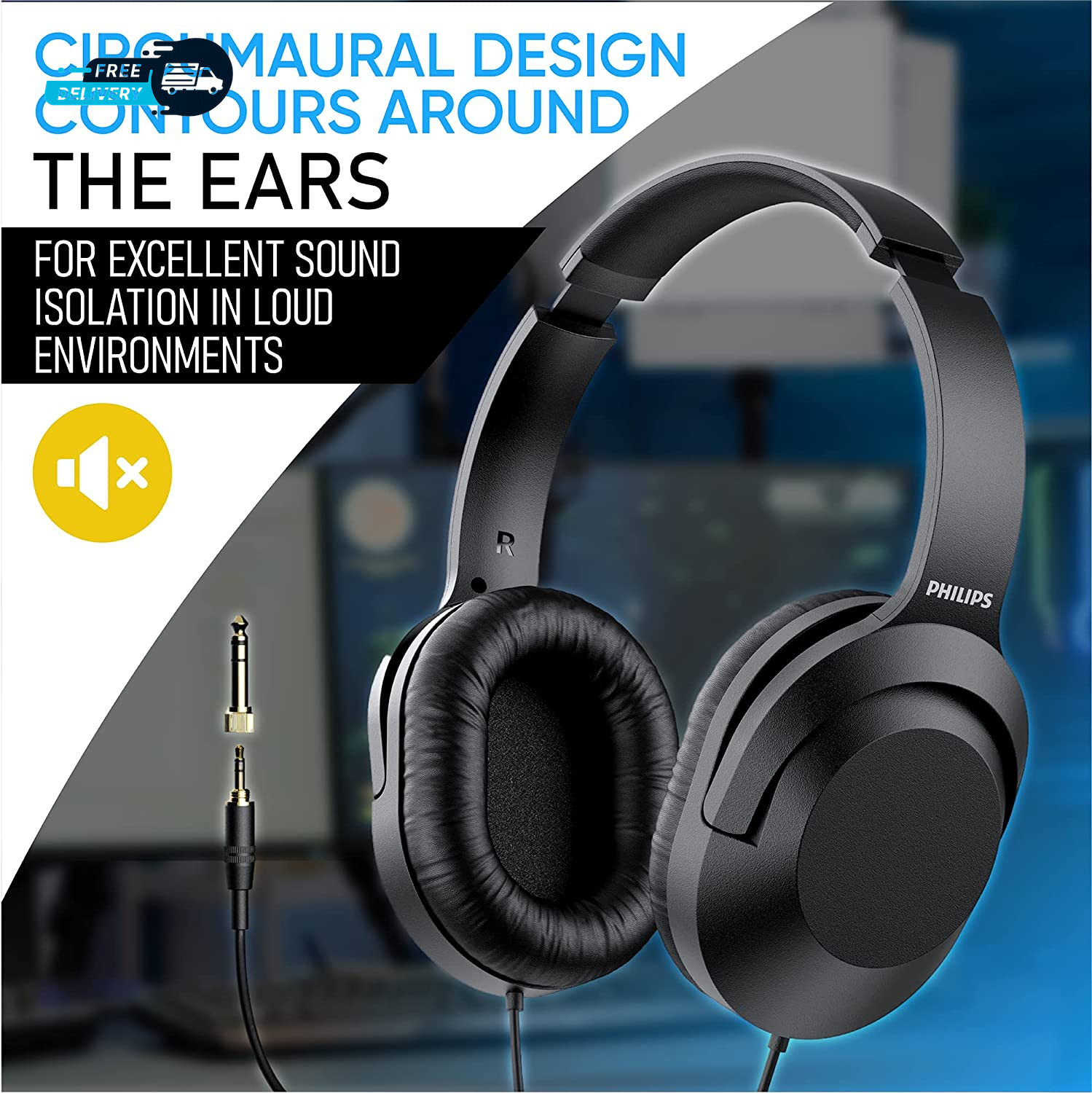 over Ear Wired Stereo Headphones for Podcasts Studio Monitoring and Recording