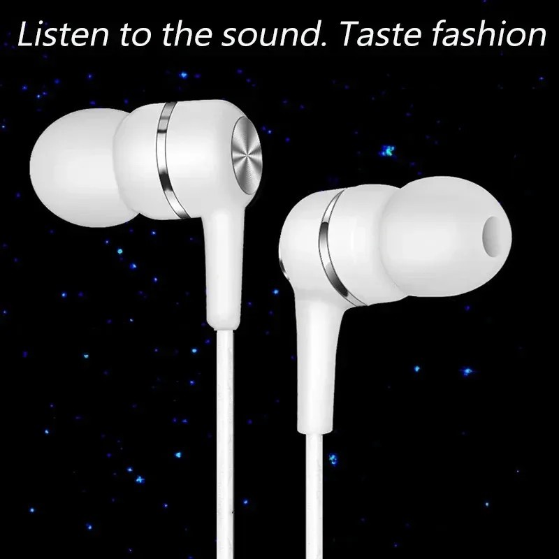 3.5mm Wired Earphones with Mic Stereo Bass Headphones In Ear Headset Control New
