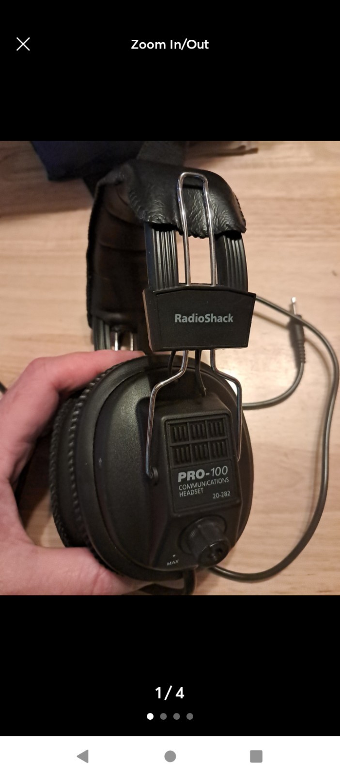 RadioShack PRO-100 Over-Ear Headset Black 3.5mm Volume Control Adjustable