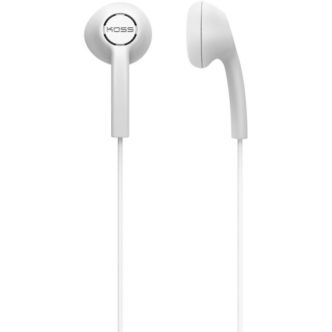 KOSS 192881 KE5 4Ft Stereo Earbuds & In Ear Headphones 3.5mm Wired White