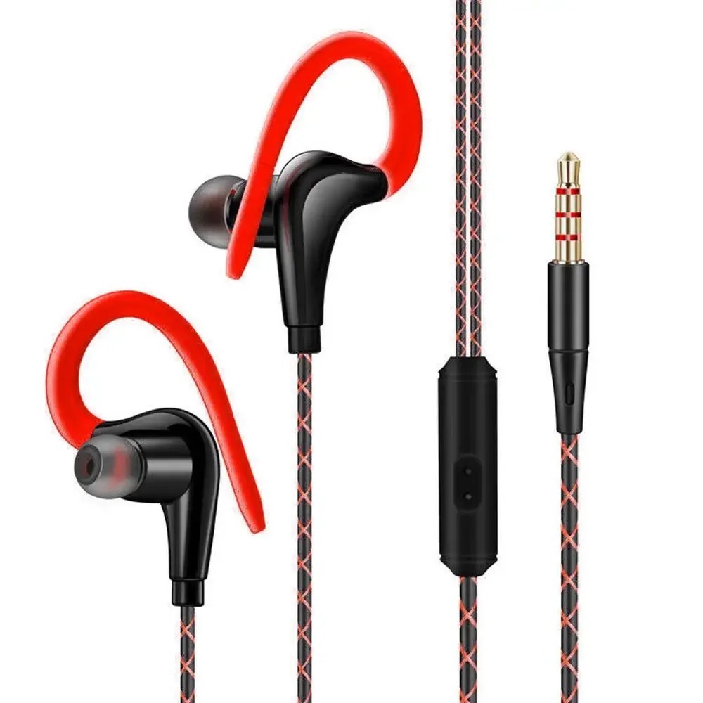 Wired In-Ear Sport Hifi Earphone Earbuds Over Ear Hook Headphone 3.5mm With MIC