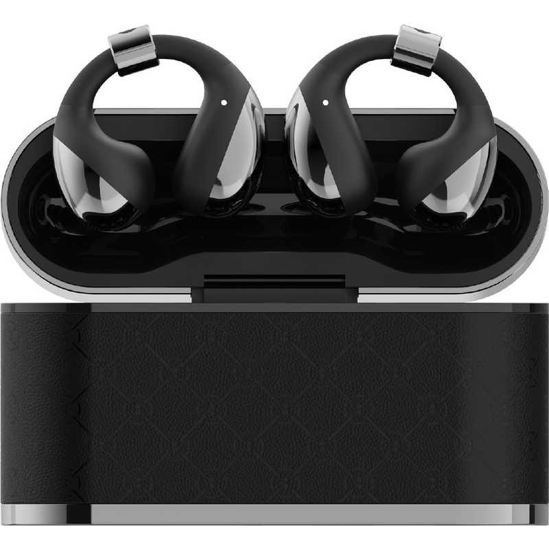 BUTTONS Clip Wireless Earphones Silver Black Ear Clip Style Bluetooth Audio F/J