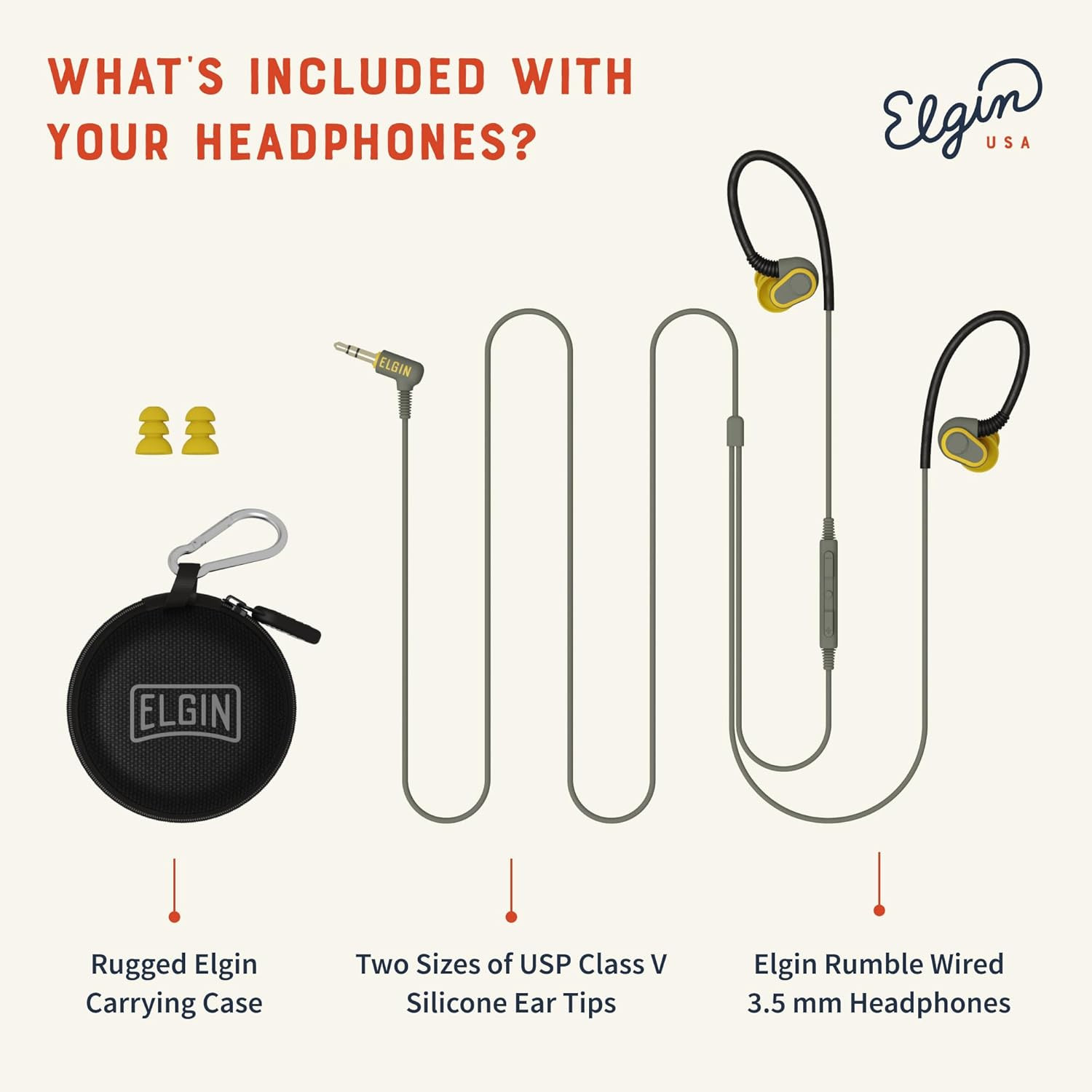Rumble Wired Earplug Headphones with Mic, In-Ear Earbuds, 3.5Mm Jack, 27