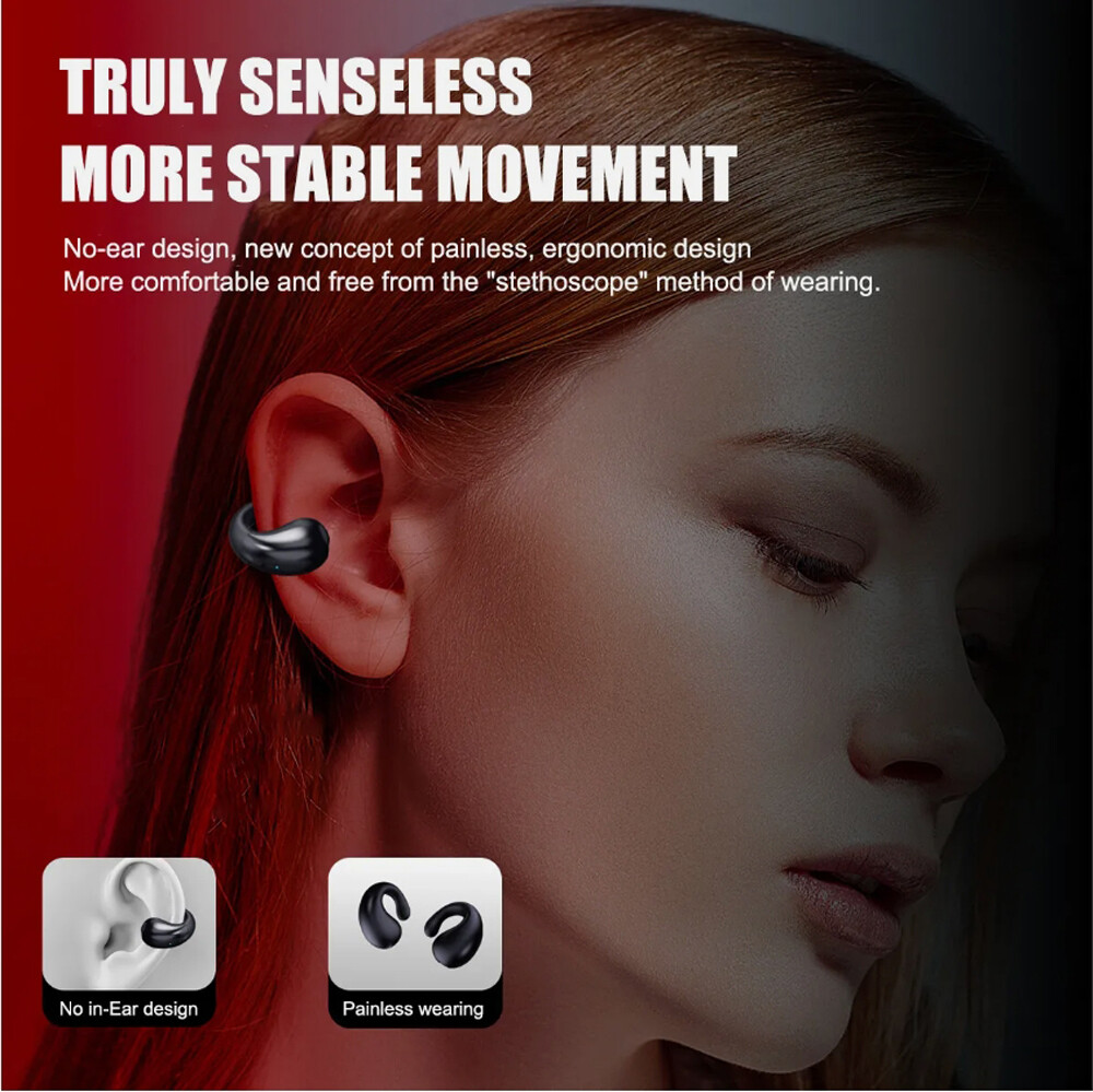 Wireless Earbuds Ear Clip Bluetooth 5.3 Headphone Sport Headset Bone Conduction