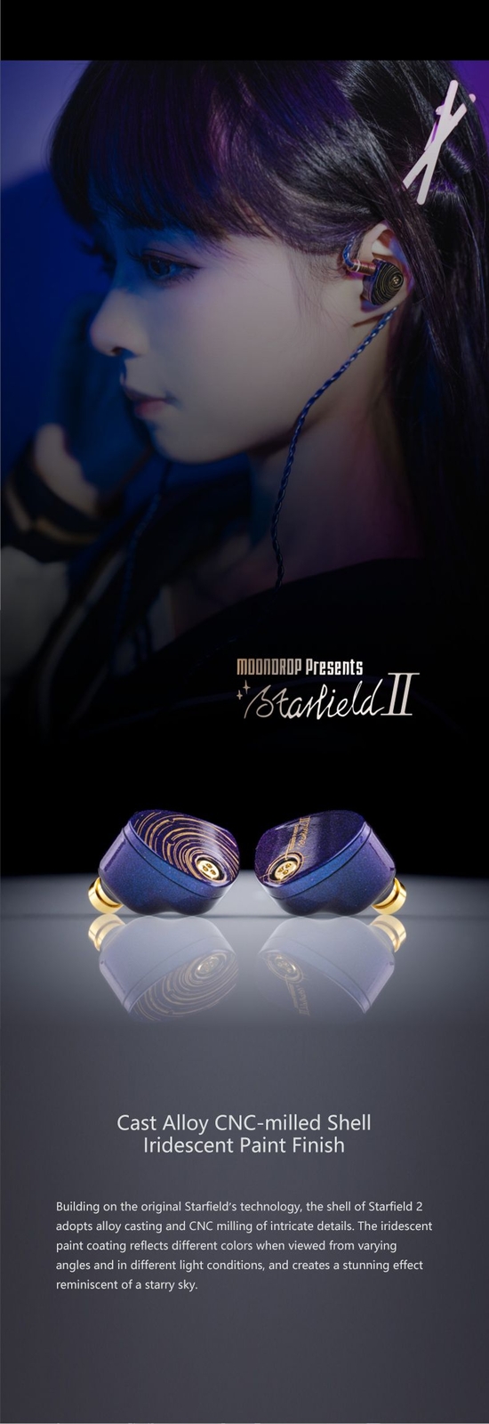Moondrop Starfield 2 Earphone Dynamic Driver With Lithium-Magnesium In-Ear Headp