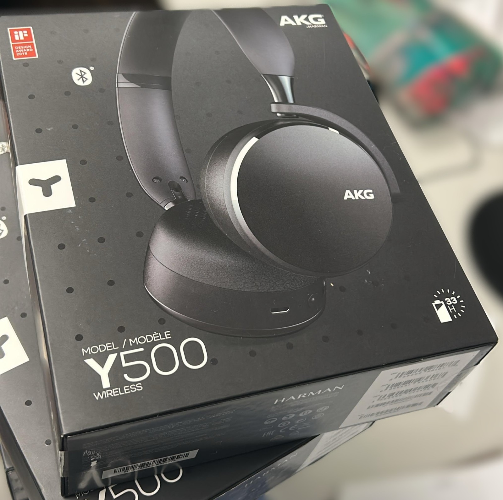 【BRAND NEW】AKG Y500 Wireless Bluetooth On-Ear Headphones – Black/ Pink – Sealed