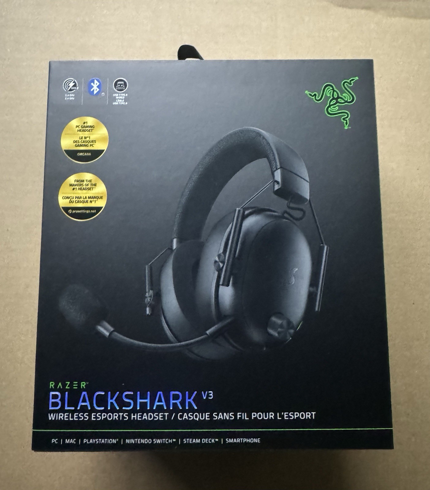 Razer BlackShark V3 Wireless Gaming Headset for PC: 50mm Drivers, Wideband Mic