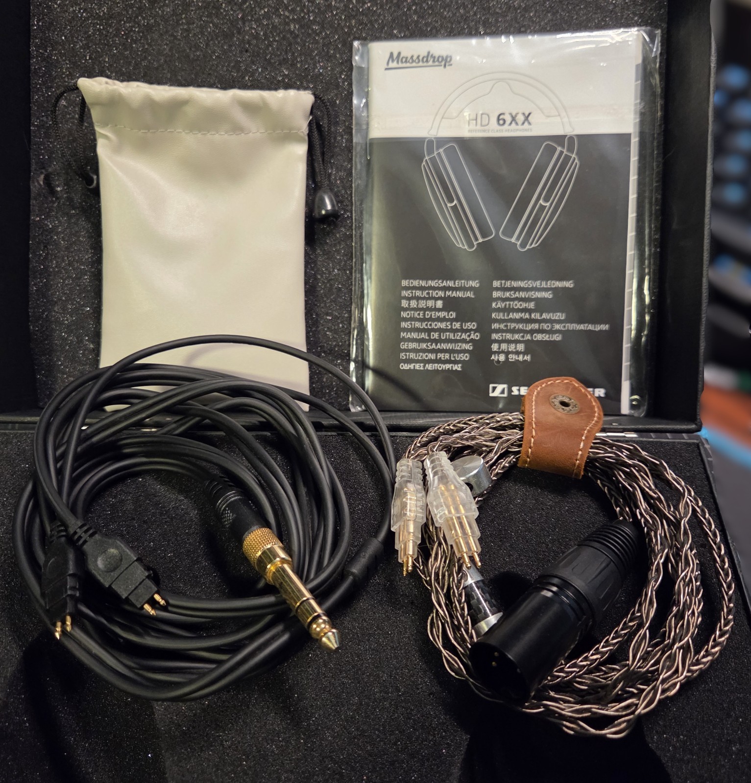 Sennheiser Massdrop HD6XX Open-Back Over-Ear Black Headphones 3.5mm + XLR Cable