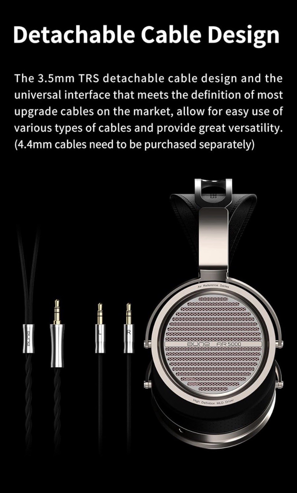 Aune AR5000 Full-Size Open-Back Headphones — Champagne Gold
