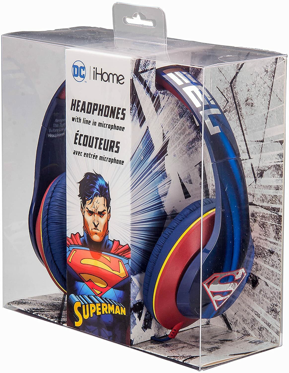 iHome Superman Headphones for Kids Wired Headphones w/ Built in Mic – eKids