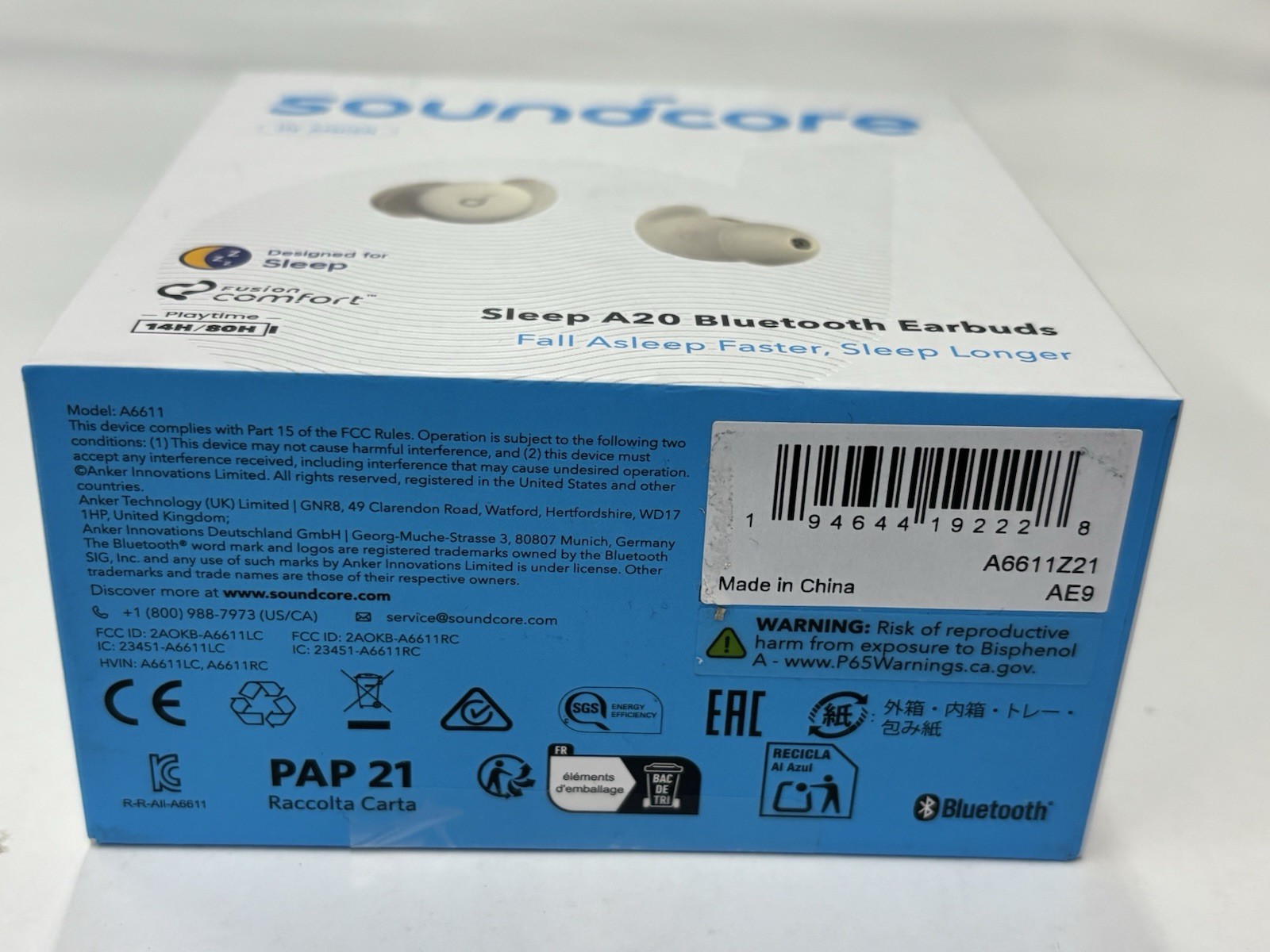 Soundcore by Anker Sleep A20 Bluetooth Noise Masking True Wireless Earbuds Beige