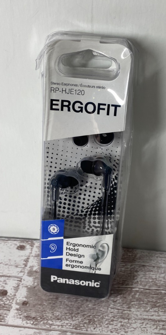 Panasonic RP-HJE125-K ErgoFit In-Ear Earbud Headphones- BLACK NEW FREE SHIPPING
