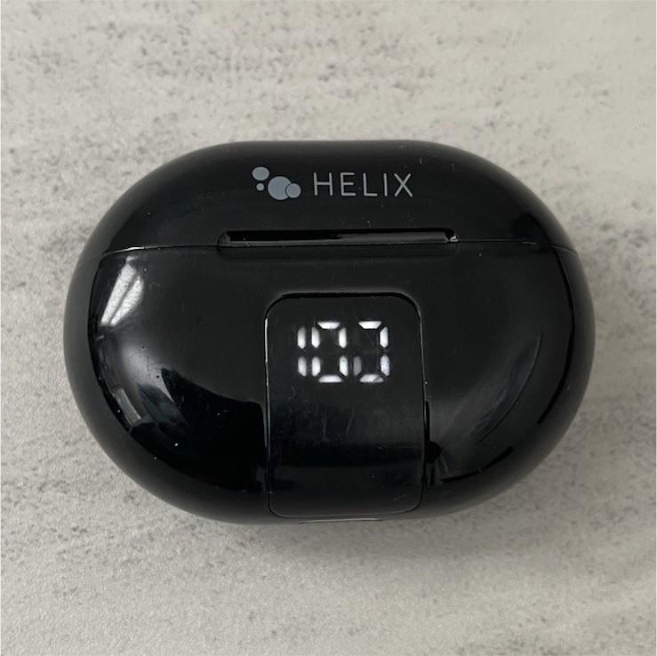Helix Black True Wireless Bluetooth In-Ear Earbuds w/ Charging Case & Mic