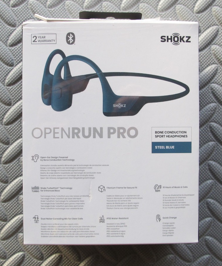 Shokz OpenRun Pro Premium Bone Conduction Open-Ear Sport Headphones Steel Blue