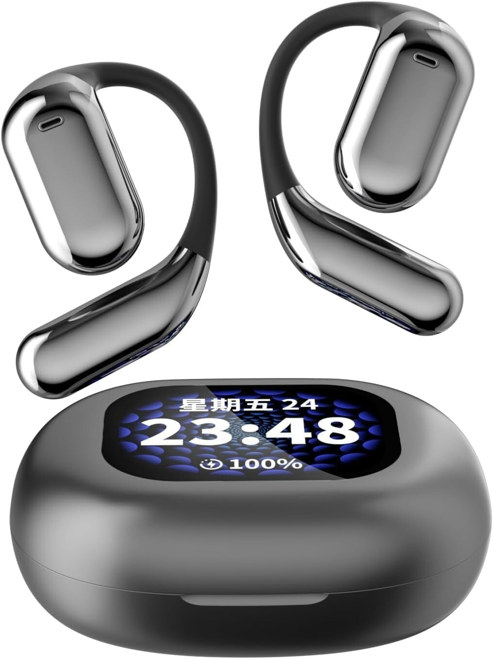 Intelligent Touch Screen Open Ear Bluetooth 5.4 Headphones Over The Ear Earbuds
