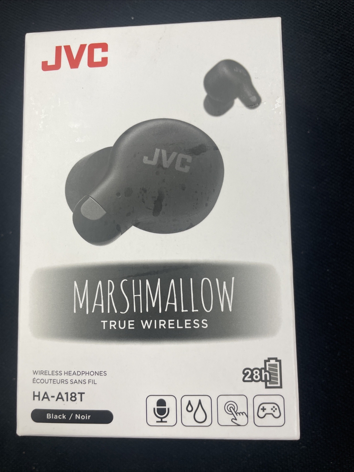 NEW JVC – Marshmallow True Wireless Headphones Black HA-A18T