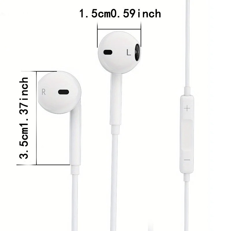 3.5mm Wired Earphones In-Ear Headset with Microphone Stereo Headphones