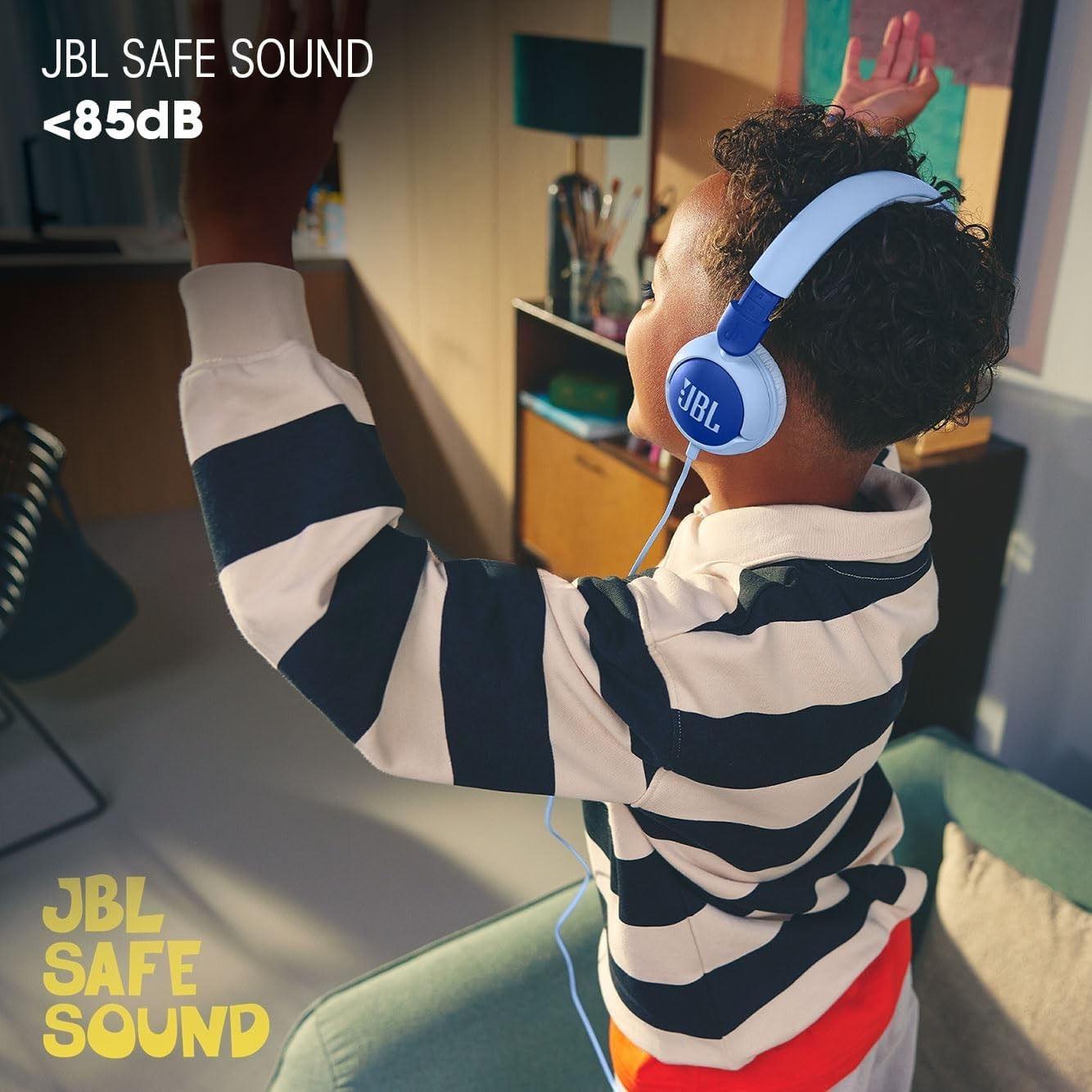 JBL Junior 320 Wired on-Ear Kids Headphones Safe Sound 85dB Built-in mic Purple
