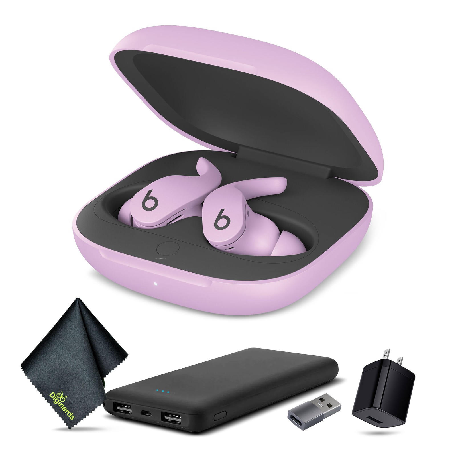 Beats Fit Pro Noise-Canceling True Wireless In-Ear Headphones (Purple) Bundle