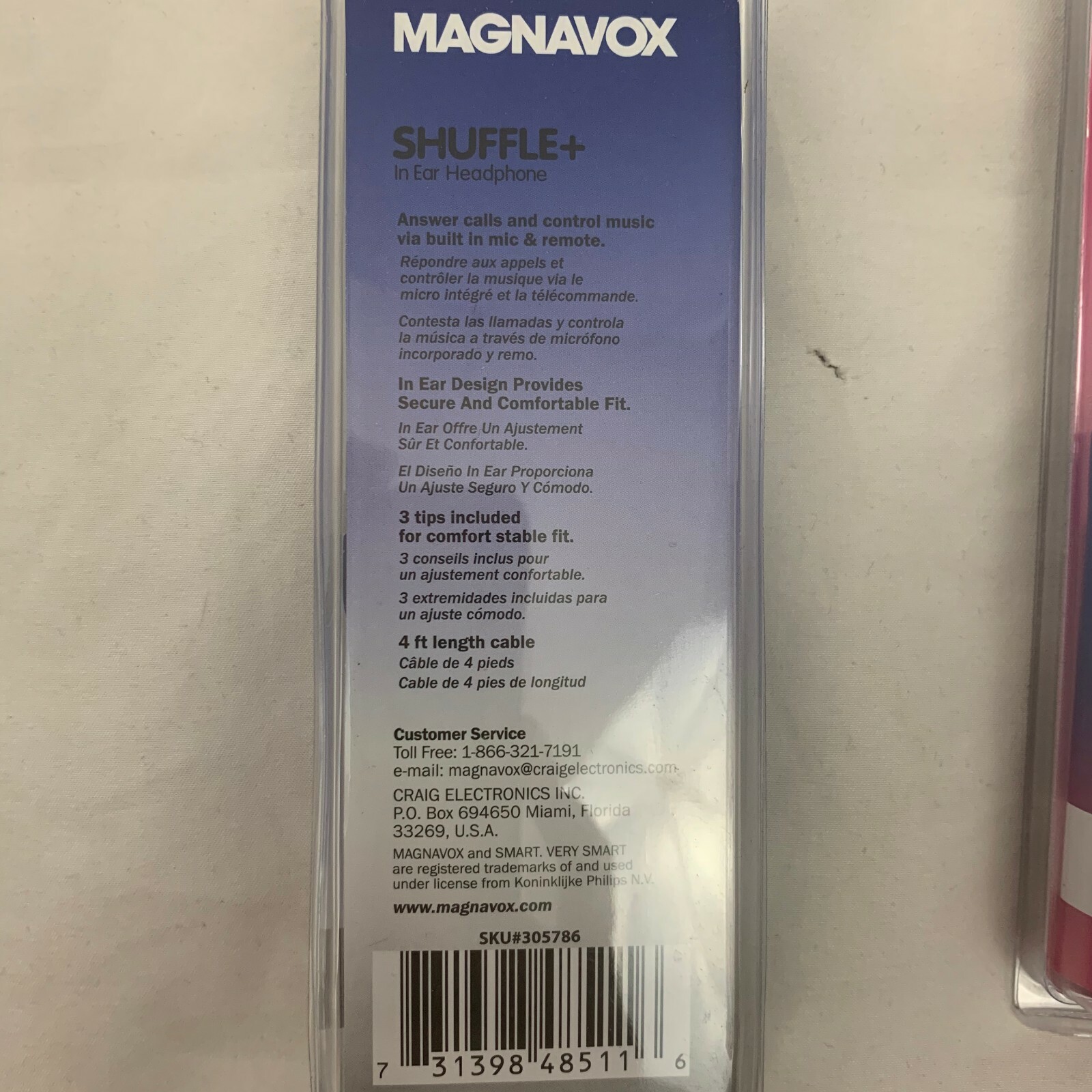 New Magnavox Shuffle+ In Ear Headphones Clear Bass Black, White or Pink Earbuds