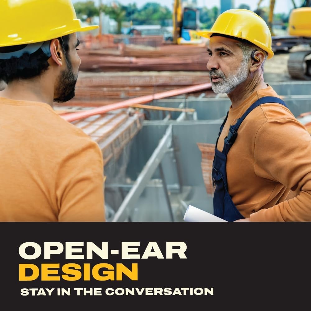 DEWALT Heavy Duty Open Ear Headphones, Bluetooth 5.3 Wireless Earbuds IP55, 4…