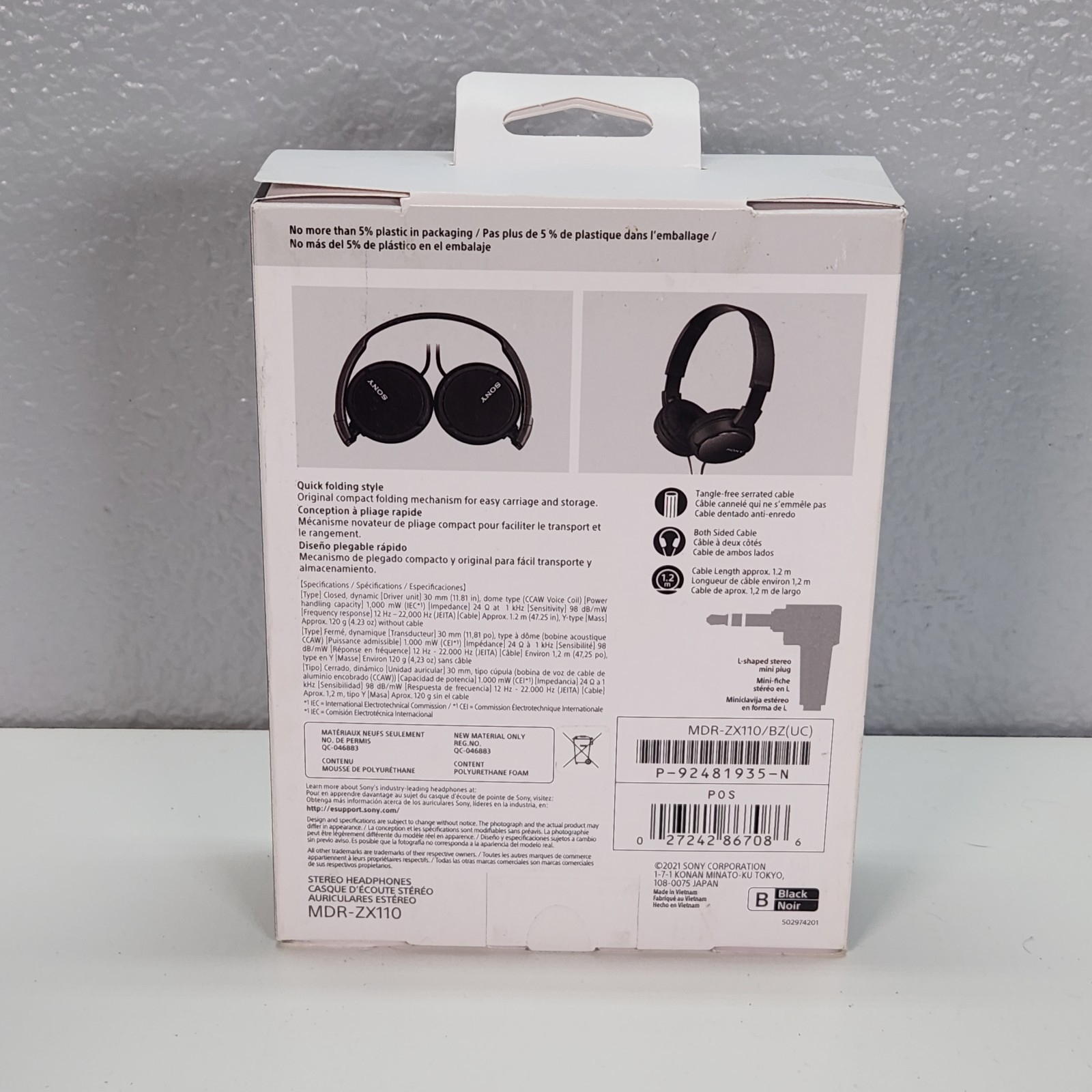 Sony MDR-ZX110 Wired Stereo Headphones (Black) 💥 New SEALED