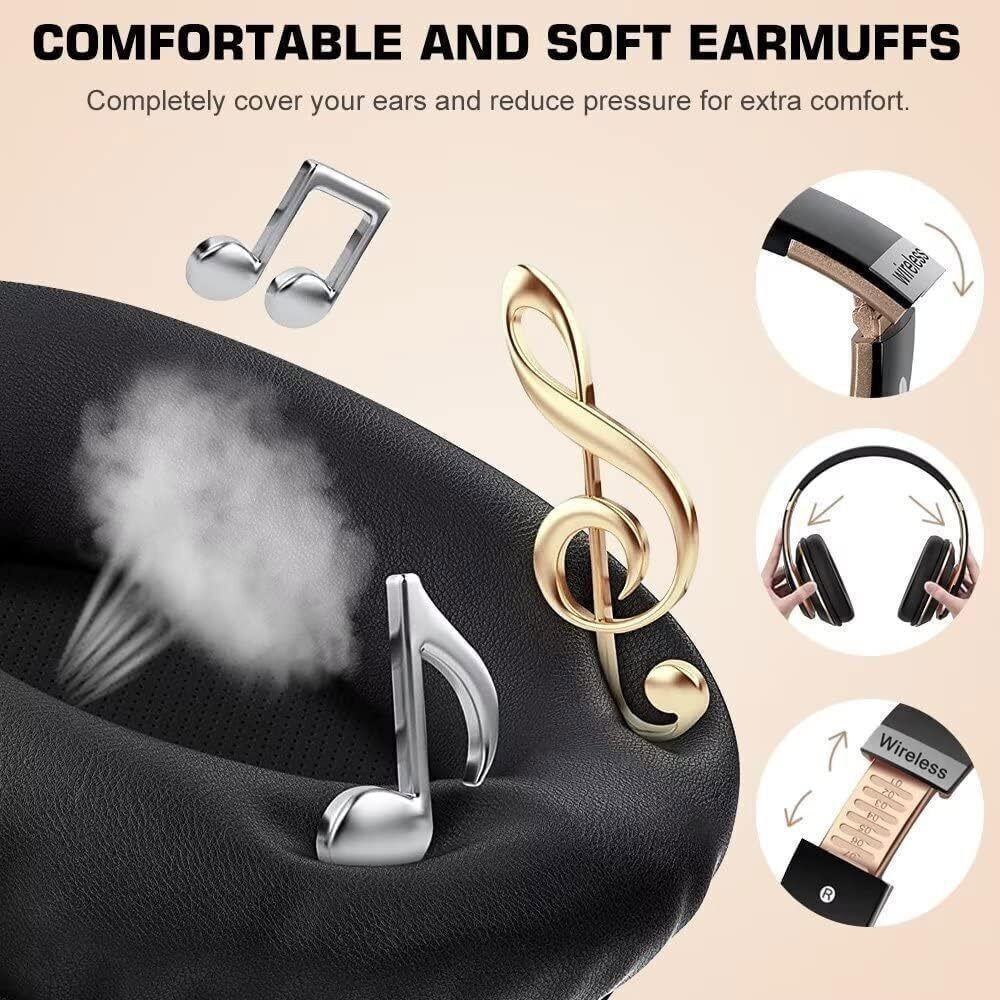 Headphones Wireless Bluetooth Noise Cancelling Stereo Earphones Over Ear Headset