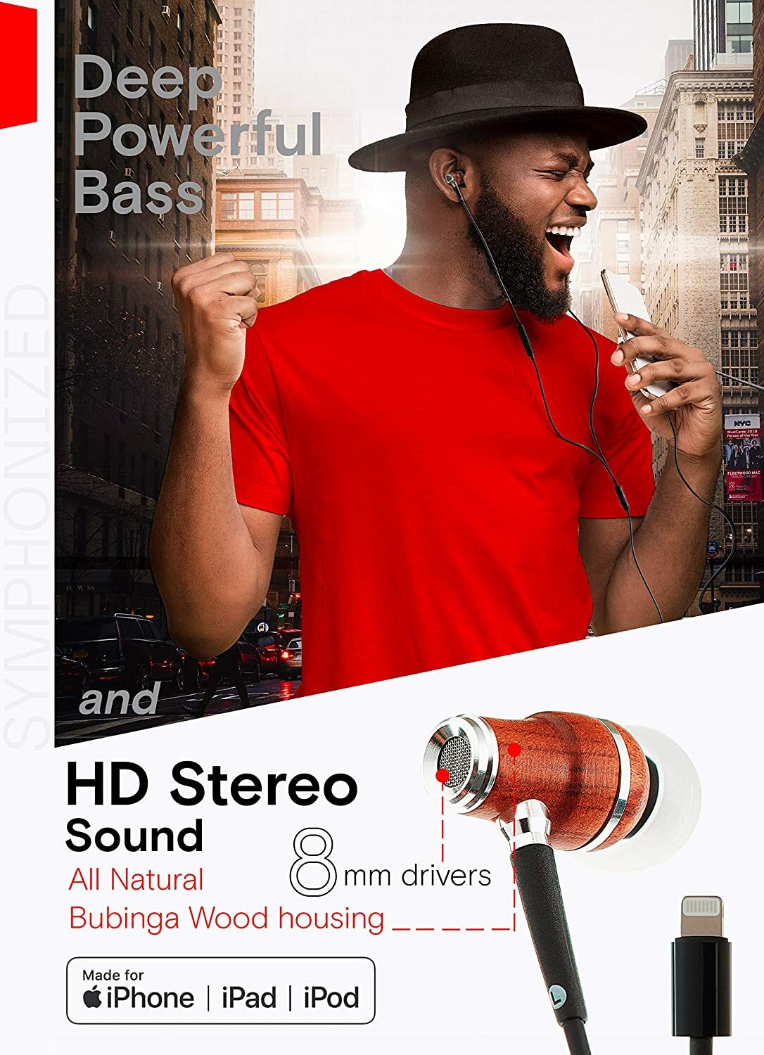 Symphonized NRG MFI Wired Earbuds for Apple Devices – (Open Box)