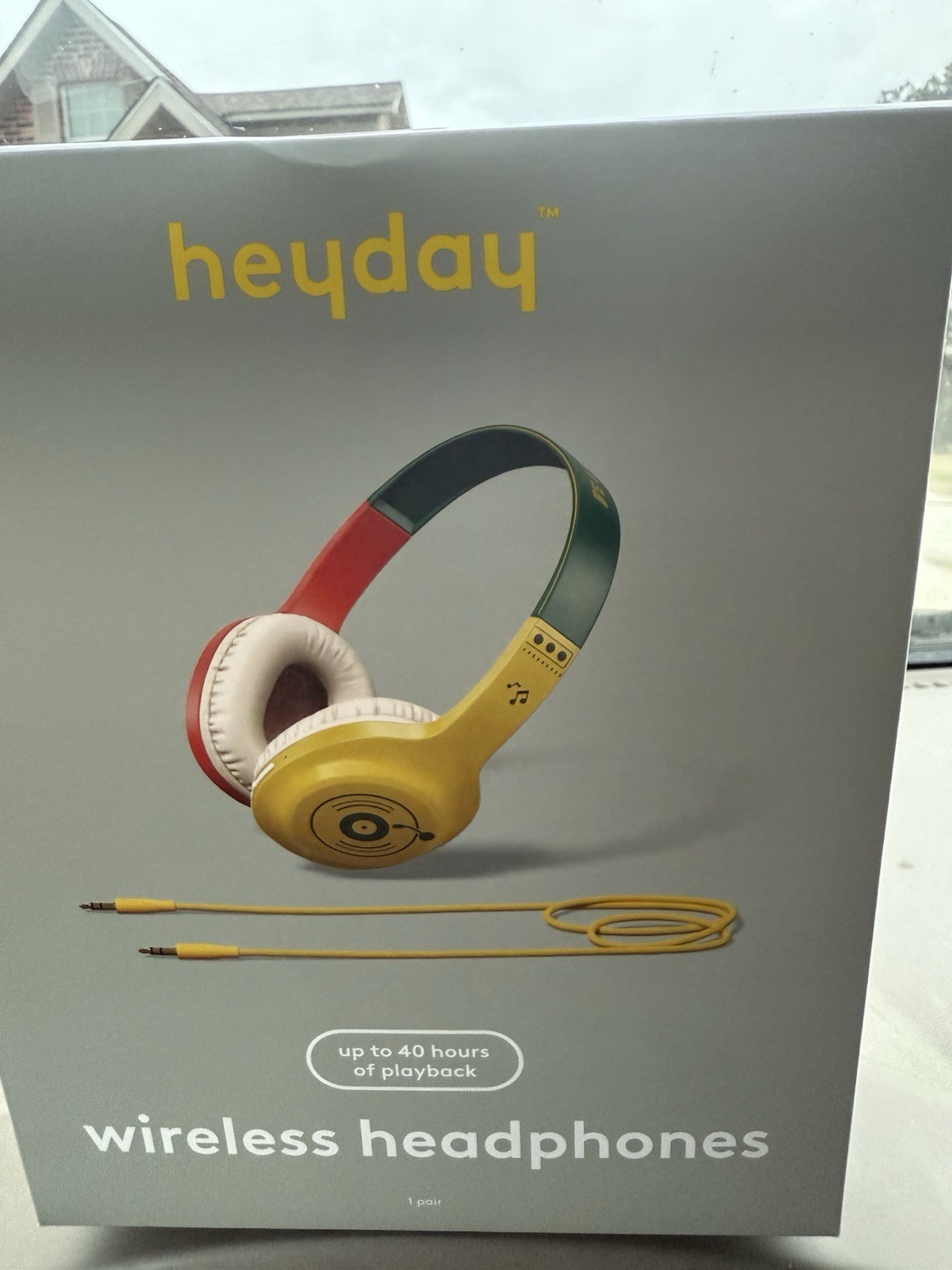 Heyday Wireless Headband Headphones Yellow Up to 40 Hours Playback