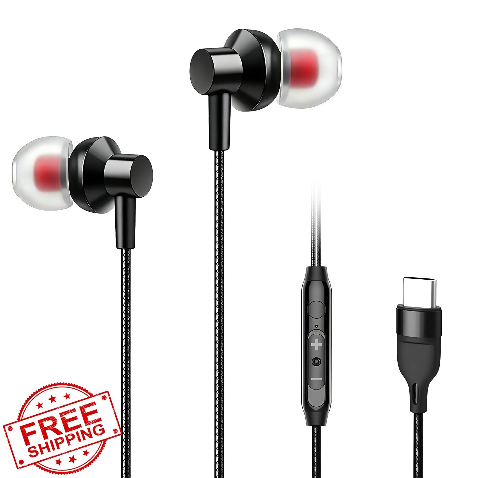 Generic USB C Wired Earbuds Mic Volume Control