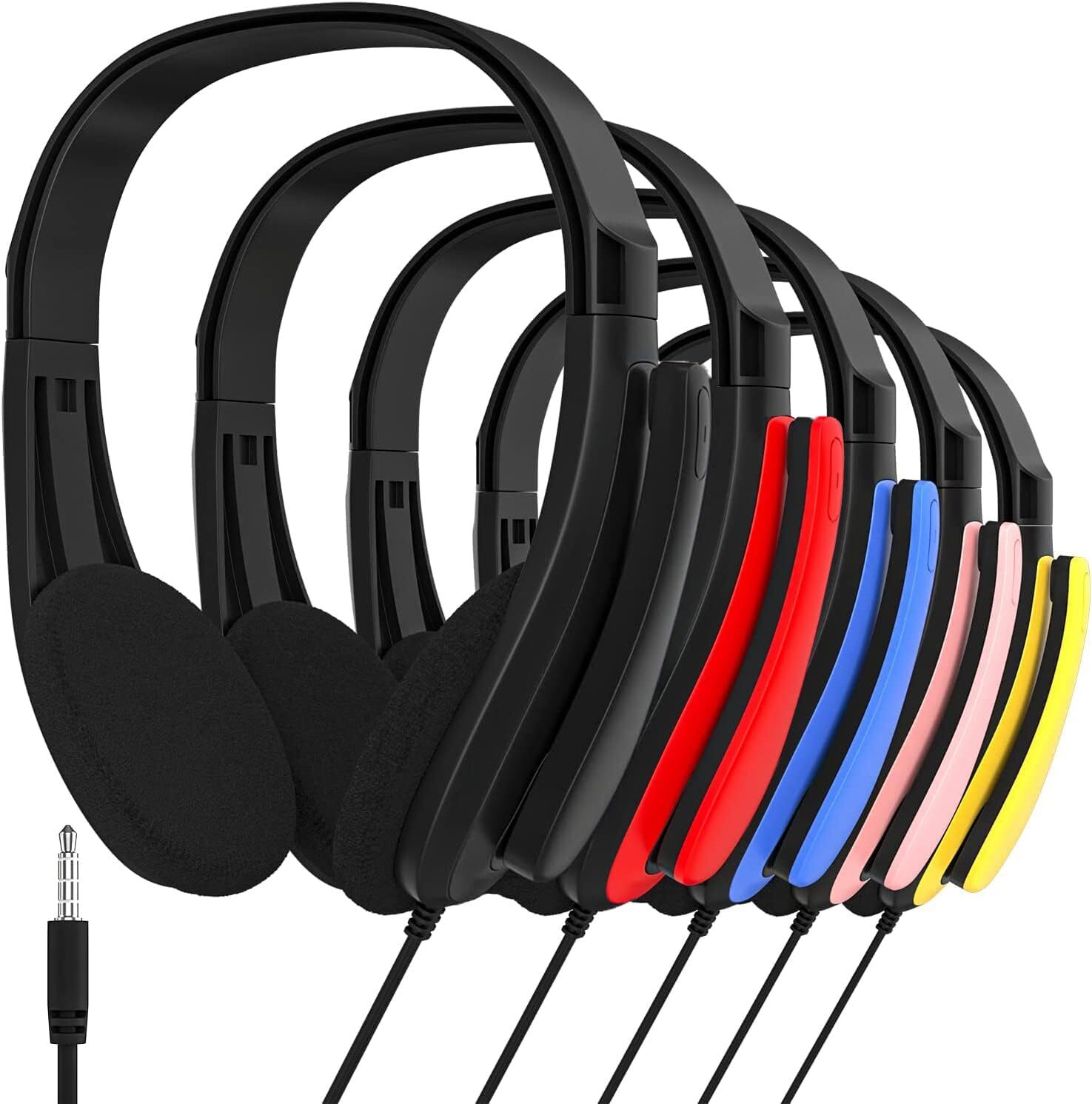 3.5mm Headphone Jack Wired Earphone Headset with Boom Mic For iPhone Samsung LOT