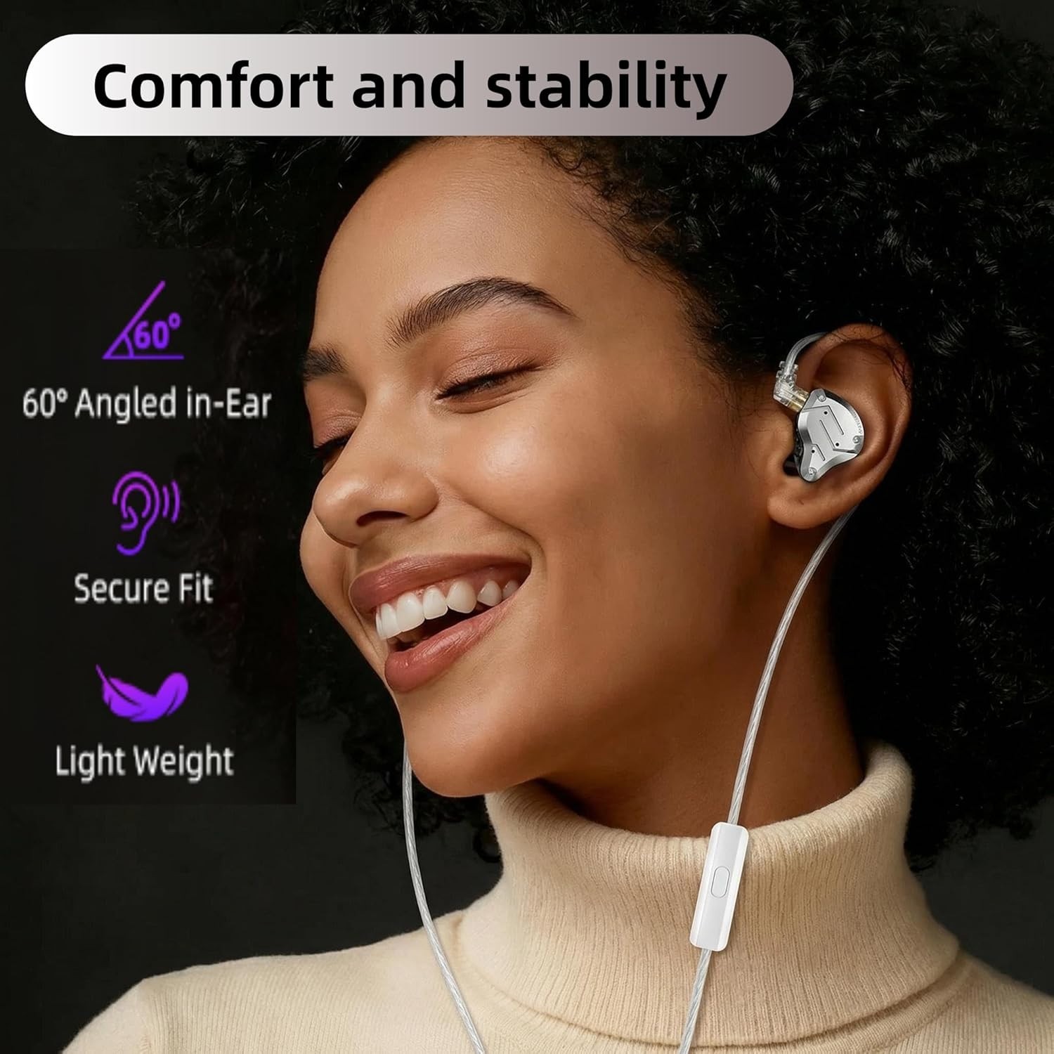 KZ ZS10 PRO Headphones: Ergonomic In-Ear Design with Detachable Cable
