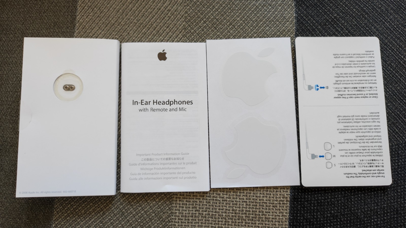 Apple In-Ear Headphones Remote Mic MA850G/B – Vintage Vg CIB Open Box NEW