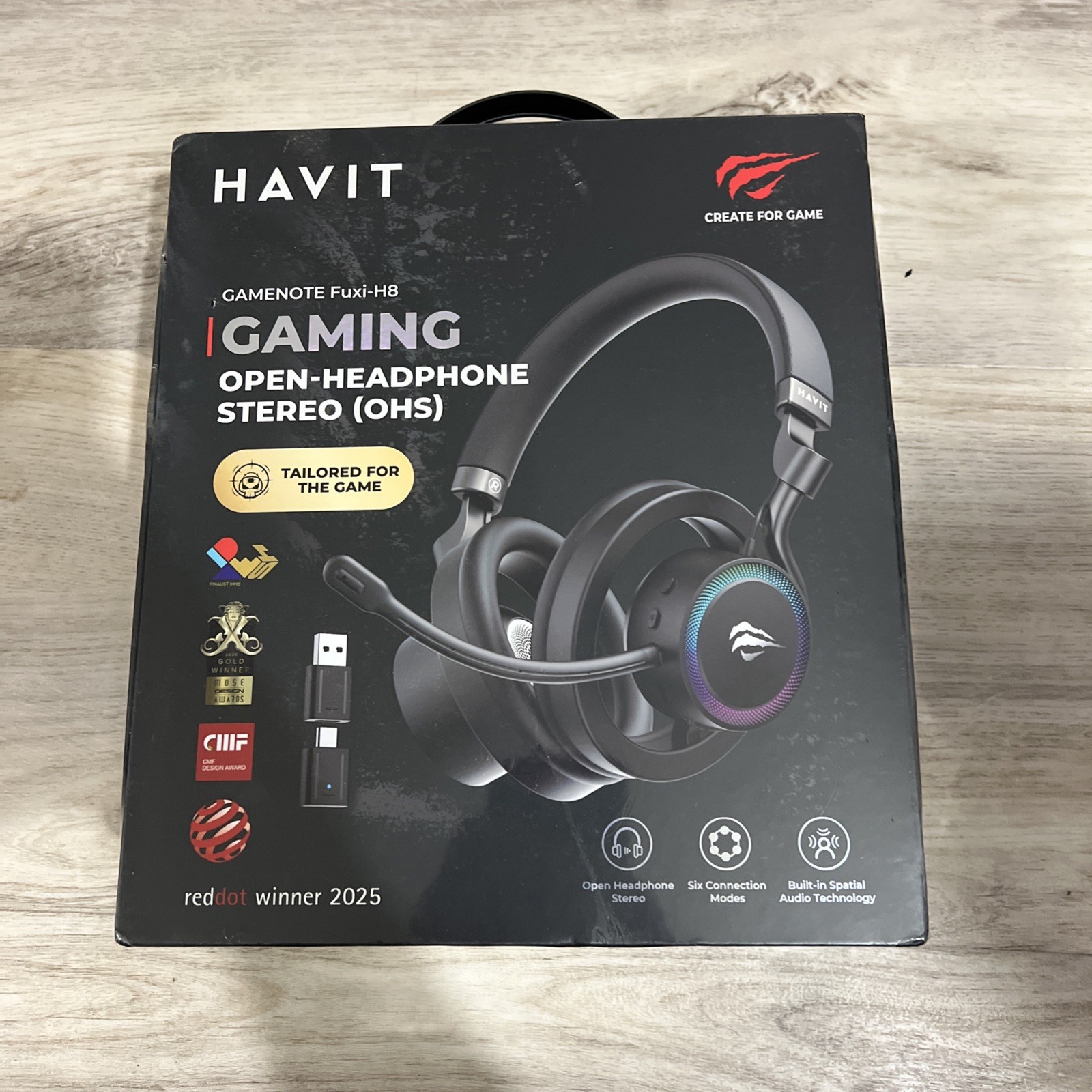 Havit Fuxi-H8 Black Cuffie Con cavo e senza cavo A Padiglione Gaming USB tipo-C