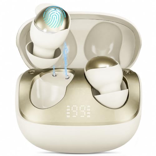 T33 Sleep Earbuds, Bluetooth 6.0 Noise Cancelling Sleep Headphones for Gold