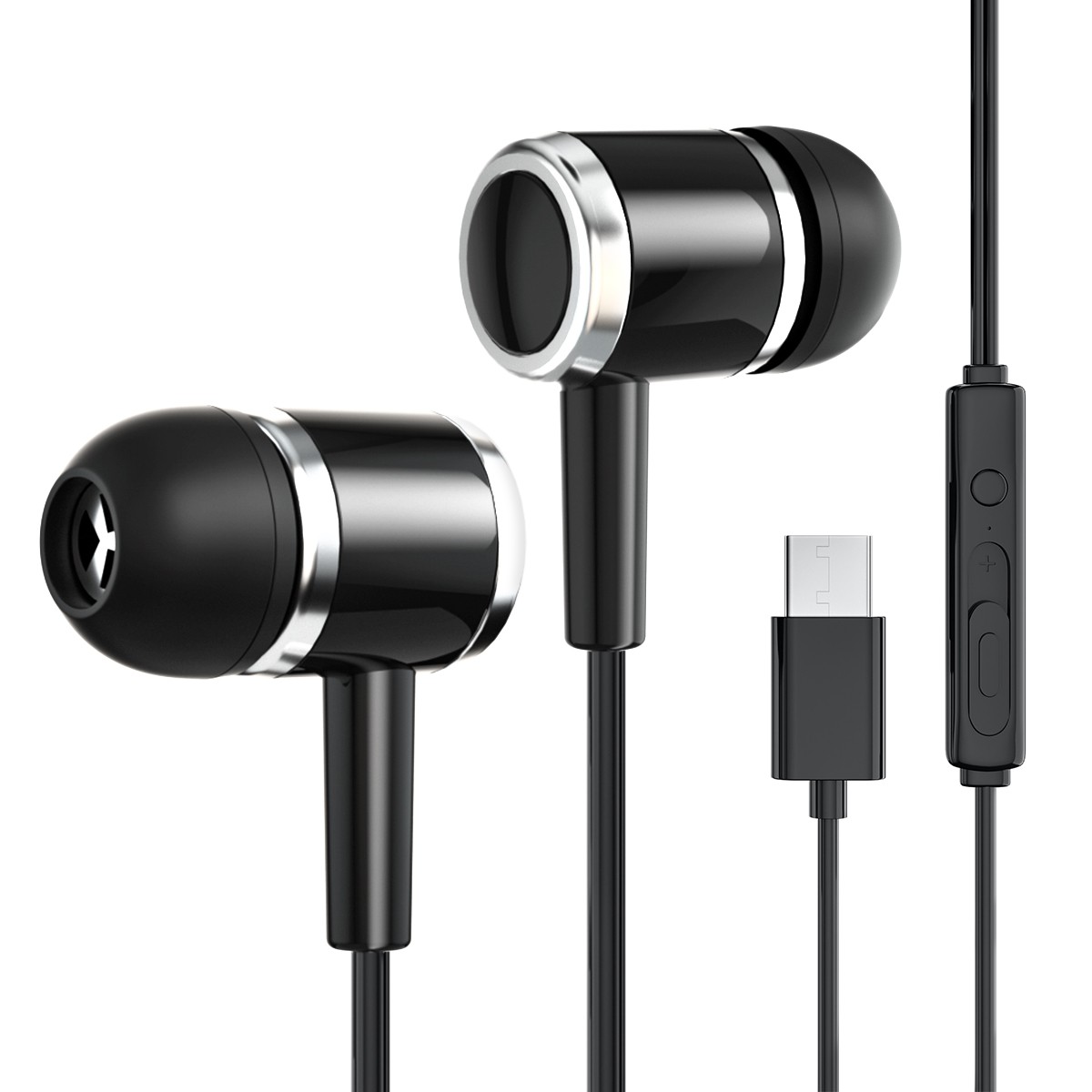 Lot USB C Type C Headphone Earbuds in Ear Earphones w/Mic For Samsung Mac Black