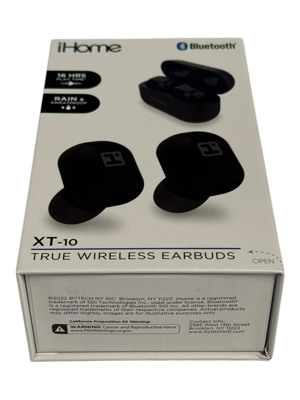 iHOME HM-AU-BE-213-BK lHome BT True Wireless Earbuds, XT-10 Black + Charge Case