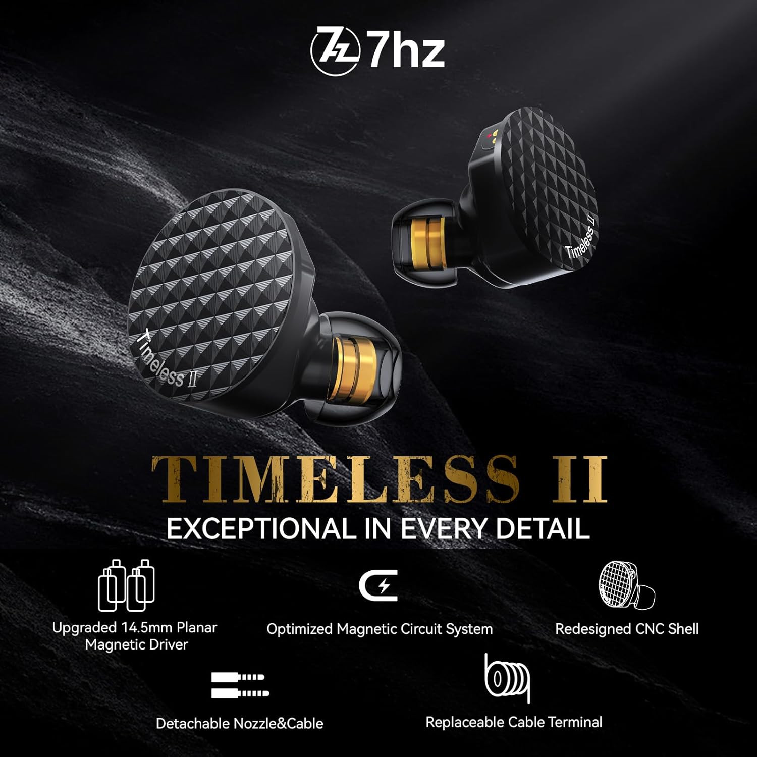Timeless II in Ear Monitor, Upgraded 14.5Mm Planar Magnetic Driver IEM, Wired Ea