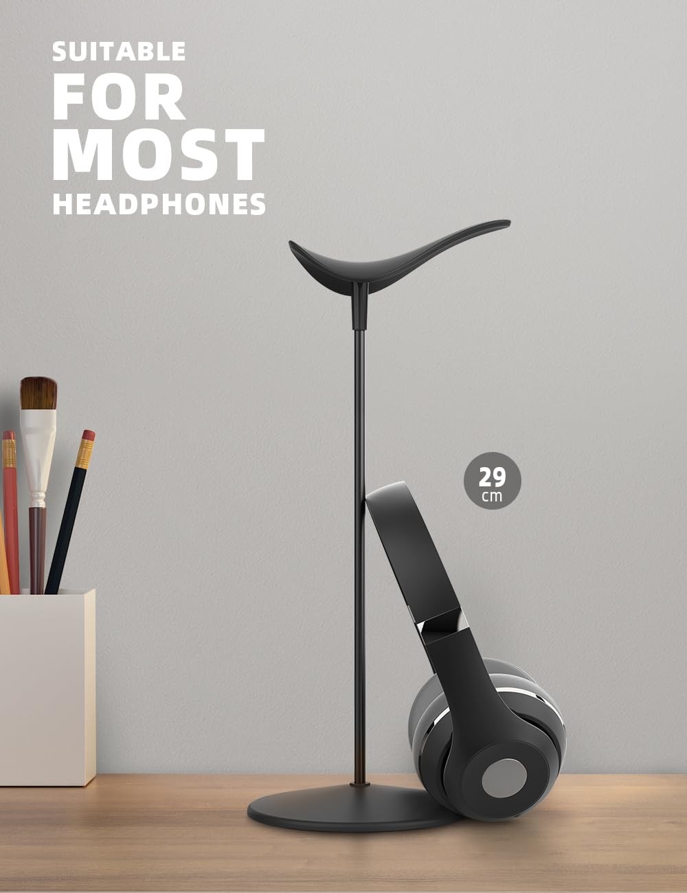 Lamicall Headphone Stand, Desktop Headset Holder – Desk Earphone Black
