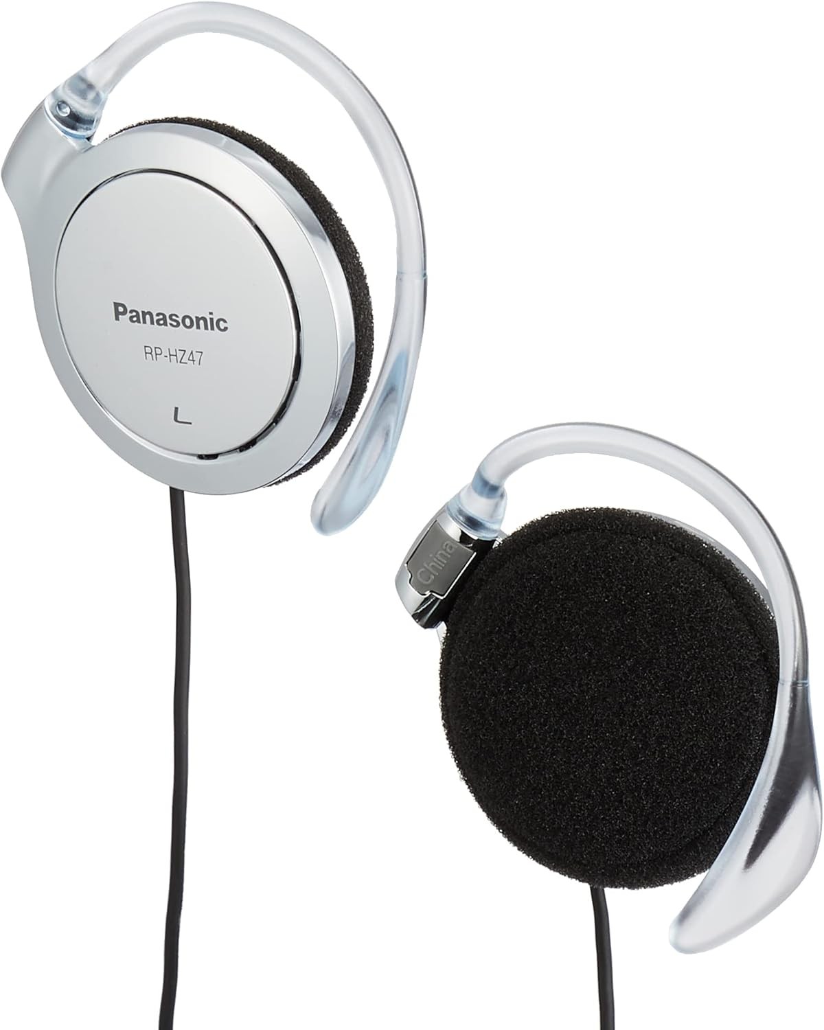 Panasonic RP-HZ47-S Clip On Headphones Silver Slim Earhook Open Air Wired 3.5mm