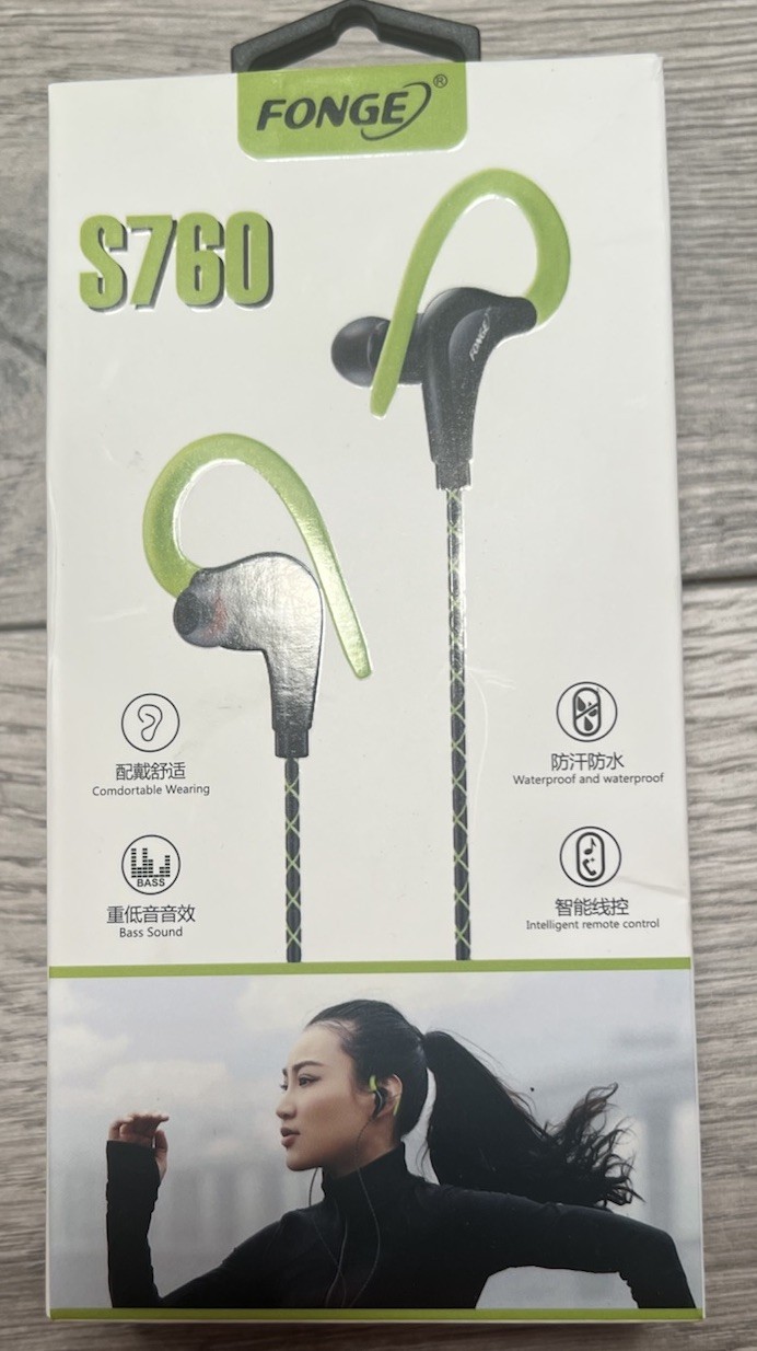 FONGE S760 In-Ear Earbuds Headphone Stereo Earphone Headsets Waterproof Mic R2F6