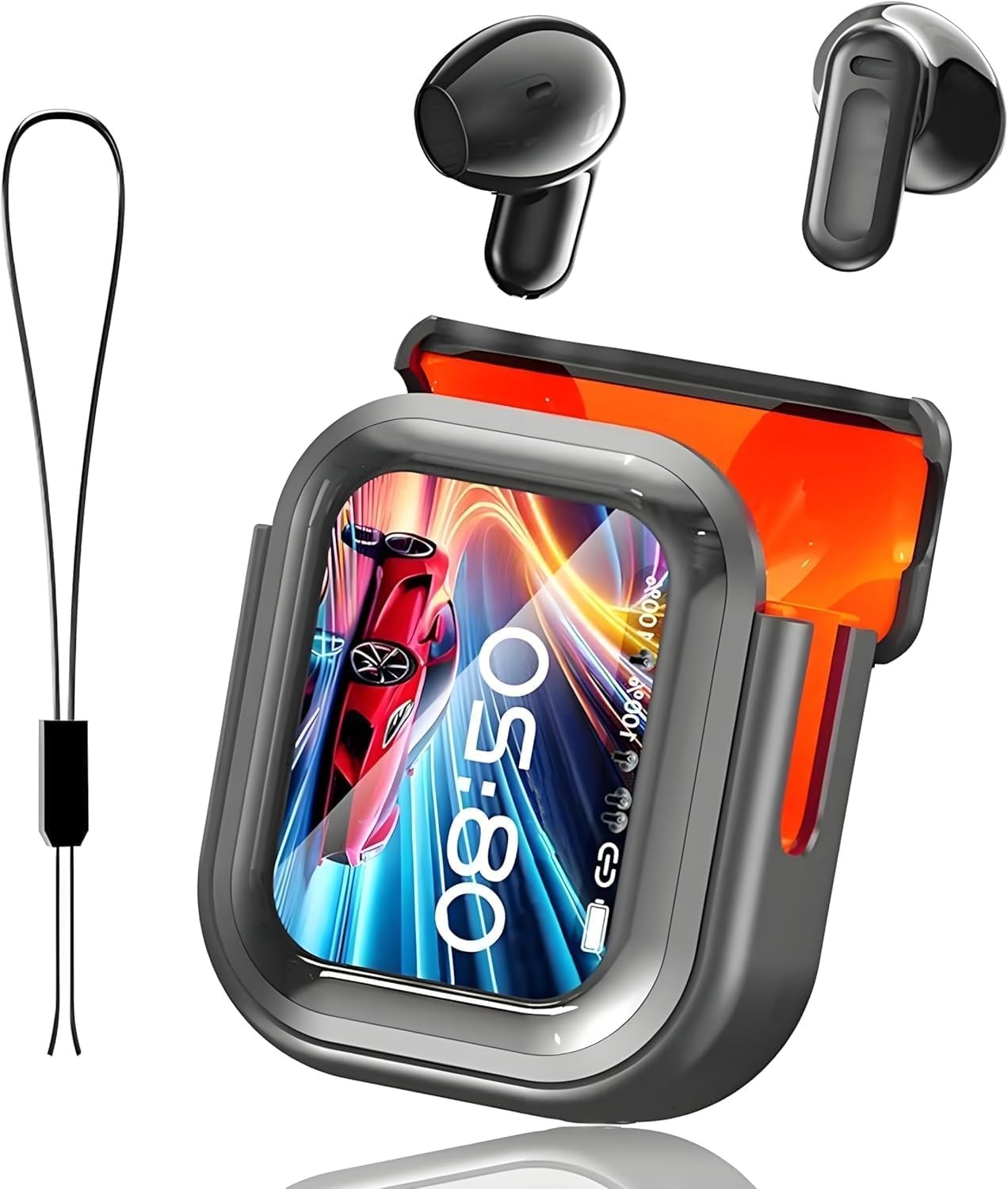 AI Translation Earbuds LCD Touch Screen Real Time 135 Languages ENC Bluetooth