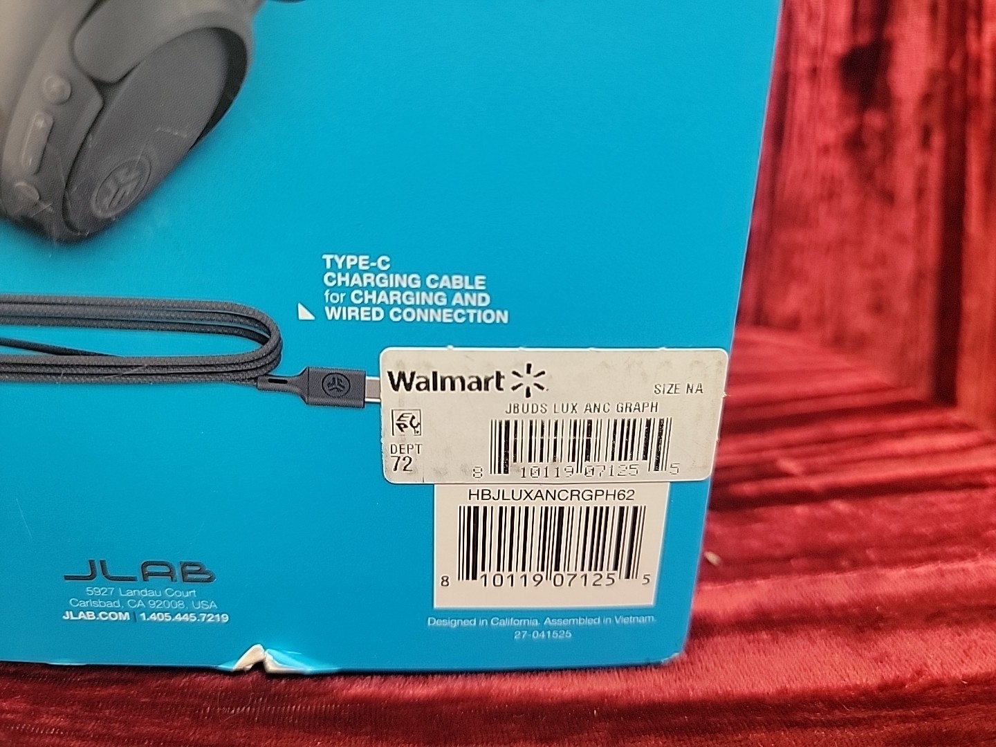 JLab JBuds Lux Active Noise Cancellation Bluetooth over-ear Headphones Graphite